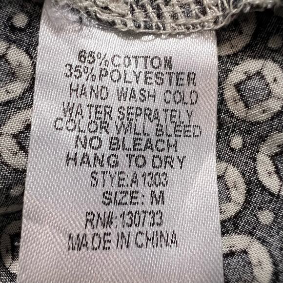 Umgee Women's Medium Patchwork Mini Dress with Open Back Bell Sleeves - Picture 6 of 6